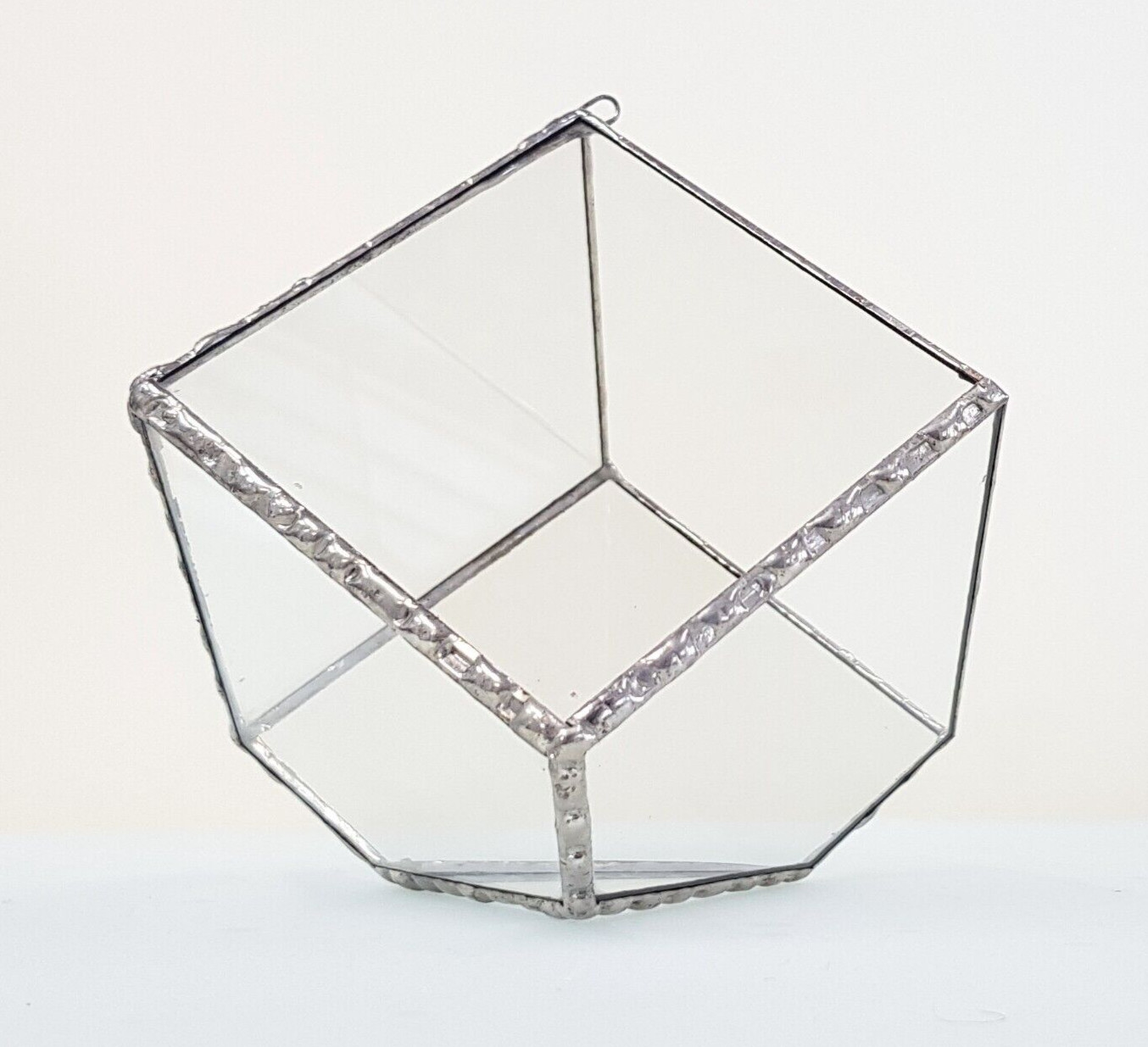 Stained Glass Terrarium Cube Geometric Transparent 2 mm Planter For Indoor