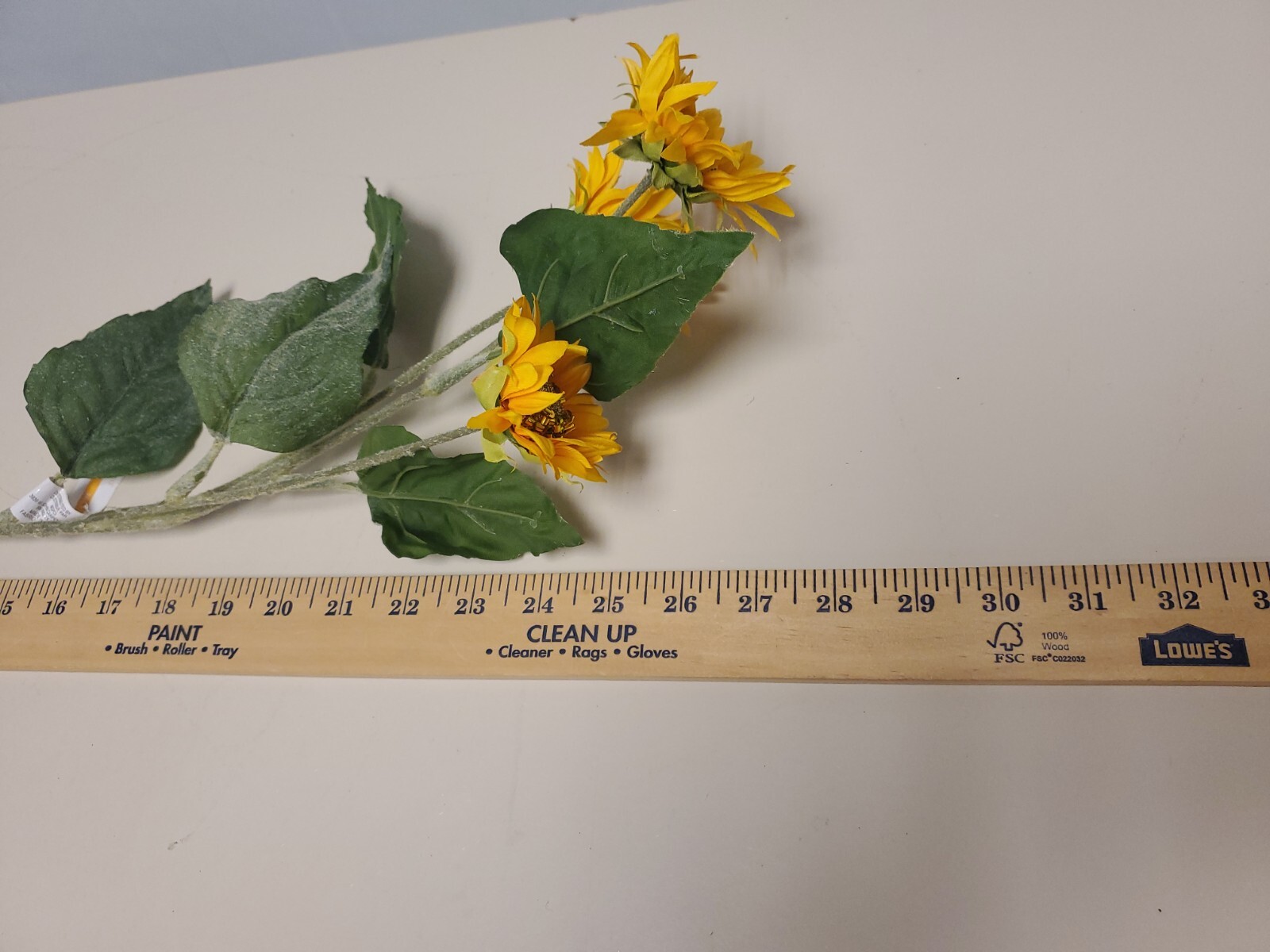 SM Bloom Bright Orange Sunflower Stem / Pick 29″ High Autumn Fall Summer Floral