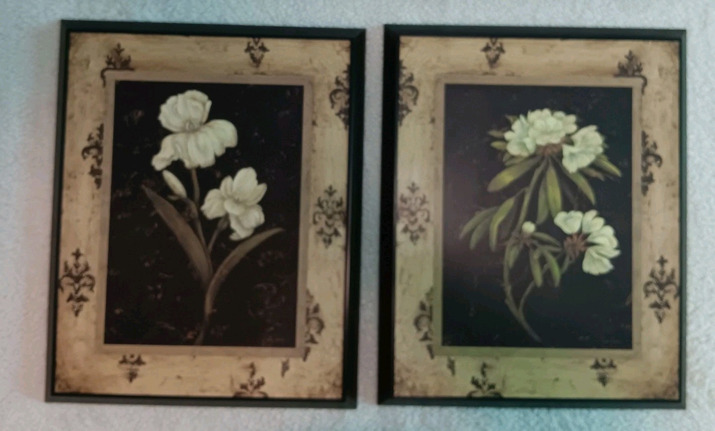 4 Piece Large Wall Art 17″L × 21″H Beautiful Framed Floral Art Work