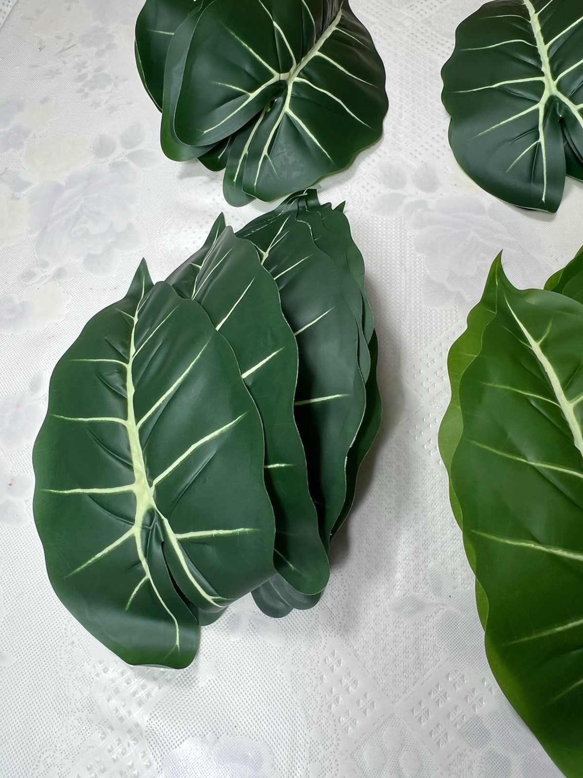 Taro Artificial Plant 24 Leaves 9” X5” (only The Leaves Come,not The Stem)