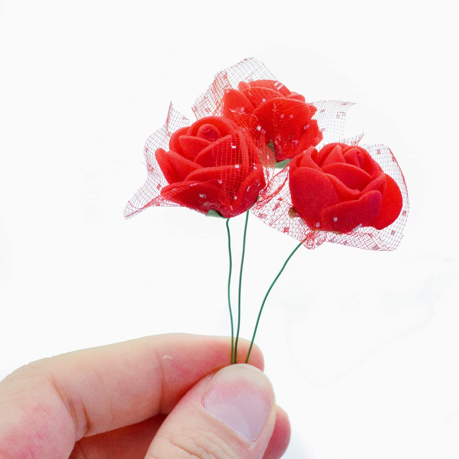 Red Mini Artificial Fake Rose Heads Foam Flowers For DIY Crafts Wedding 200 PCS