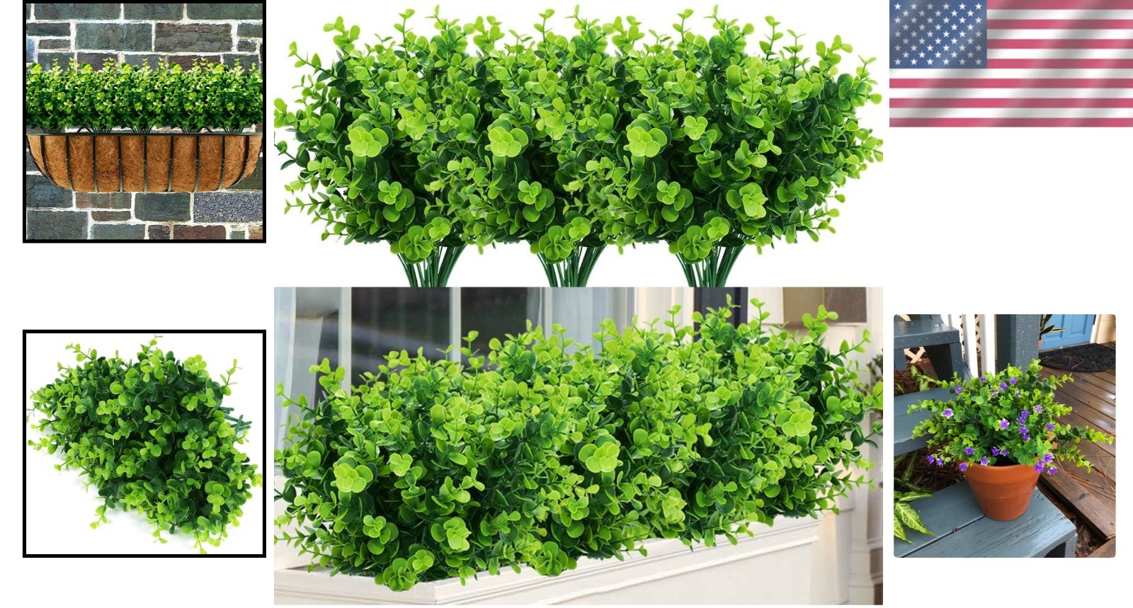 Versatile Faux Boxwood Plants – 6 Count Lifelike Greenery for Every Occasion