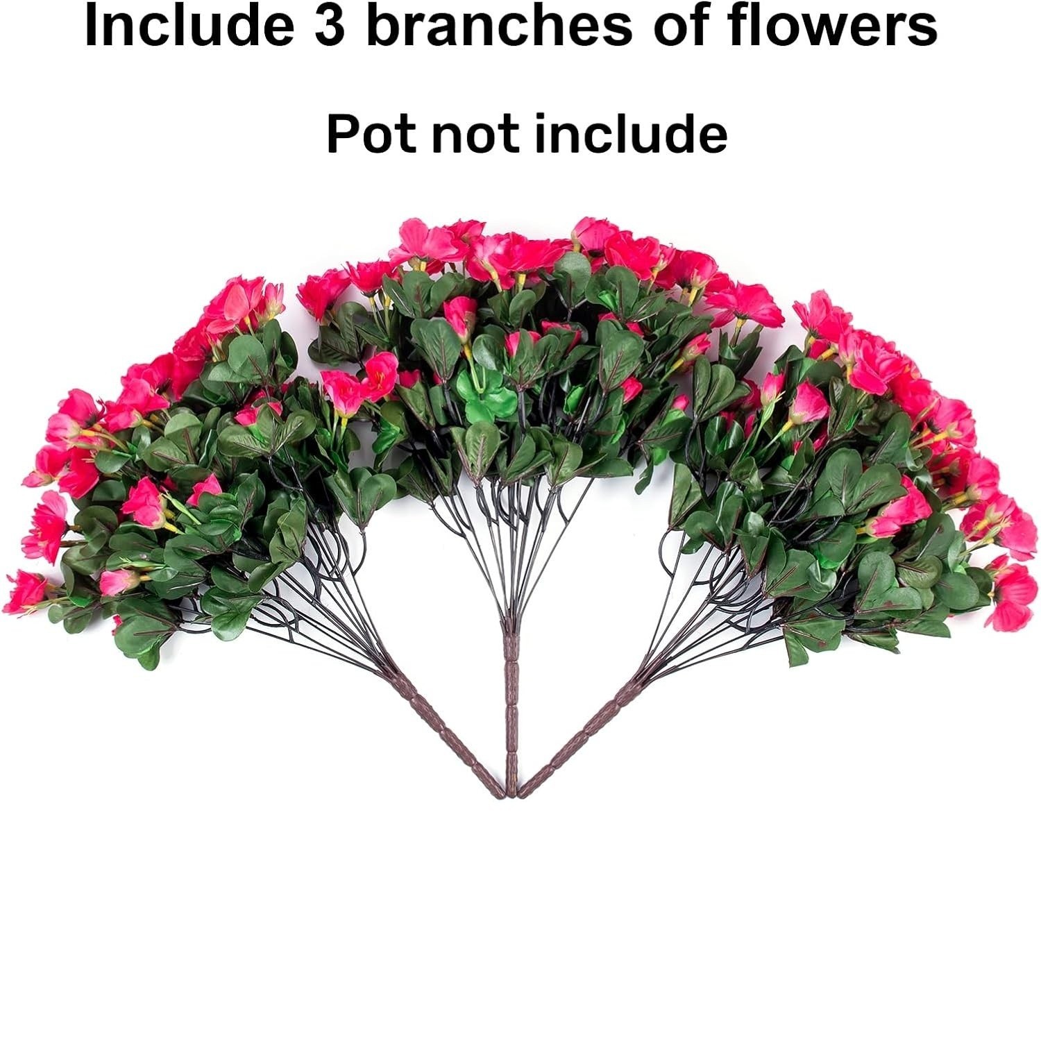 Artificial Fake Pink Flowers Plants for Spring Outdoor, 3 bundles