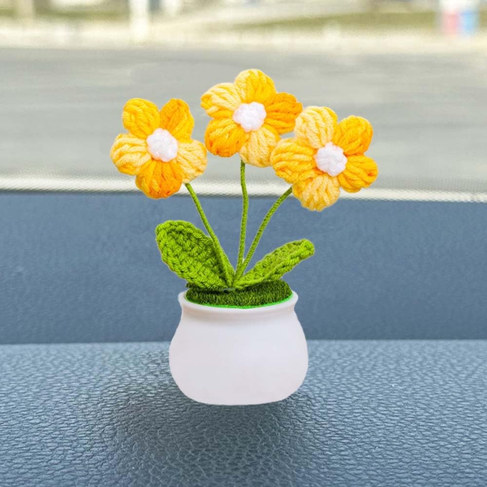 Eluckya Cute Crochet Flowers for Mom,Handmade Knitted DIY Décor