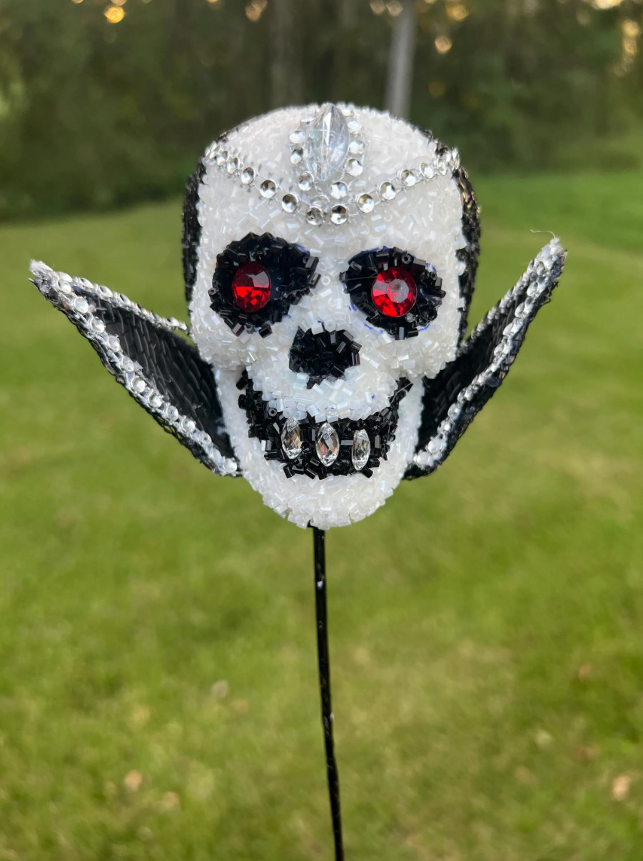 Nancy Brown Designer Skull Beaded and Rhinestone Vampire Skeleton Halloween Fall