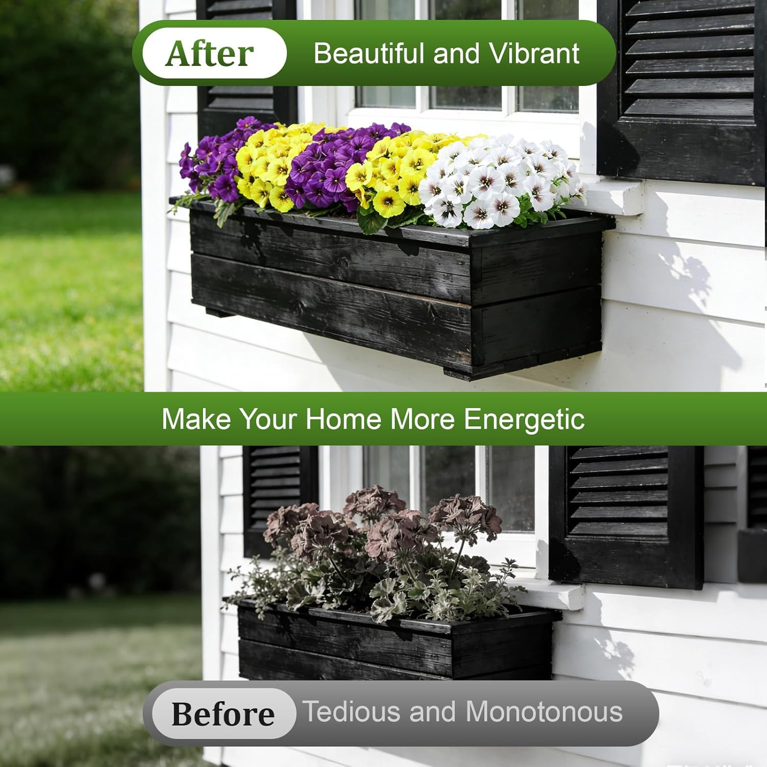 Artificial Fake Pansy Flowers for Outdoor Spring, UV Resistant No Fade 18 Bundle
