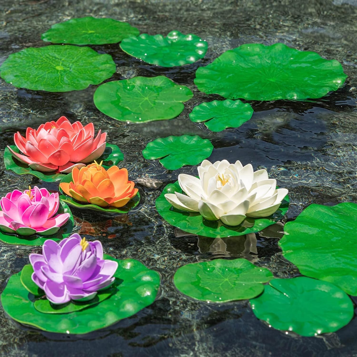 Stunning 20 Piece Faux Lily Pad Set – Multiple Sizes for All Water Features