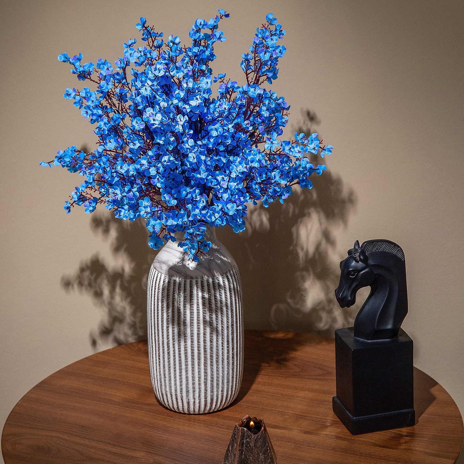 10 PCS Blue Babys Breath Artificial Flowers Real Touch Fake Silk Home Decor