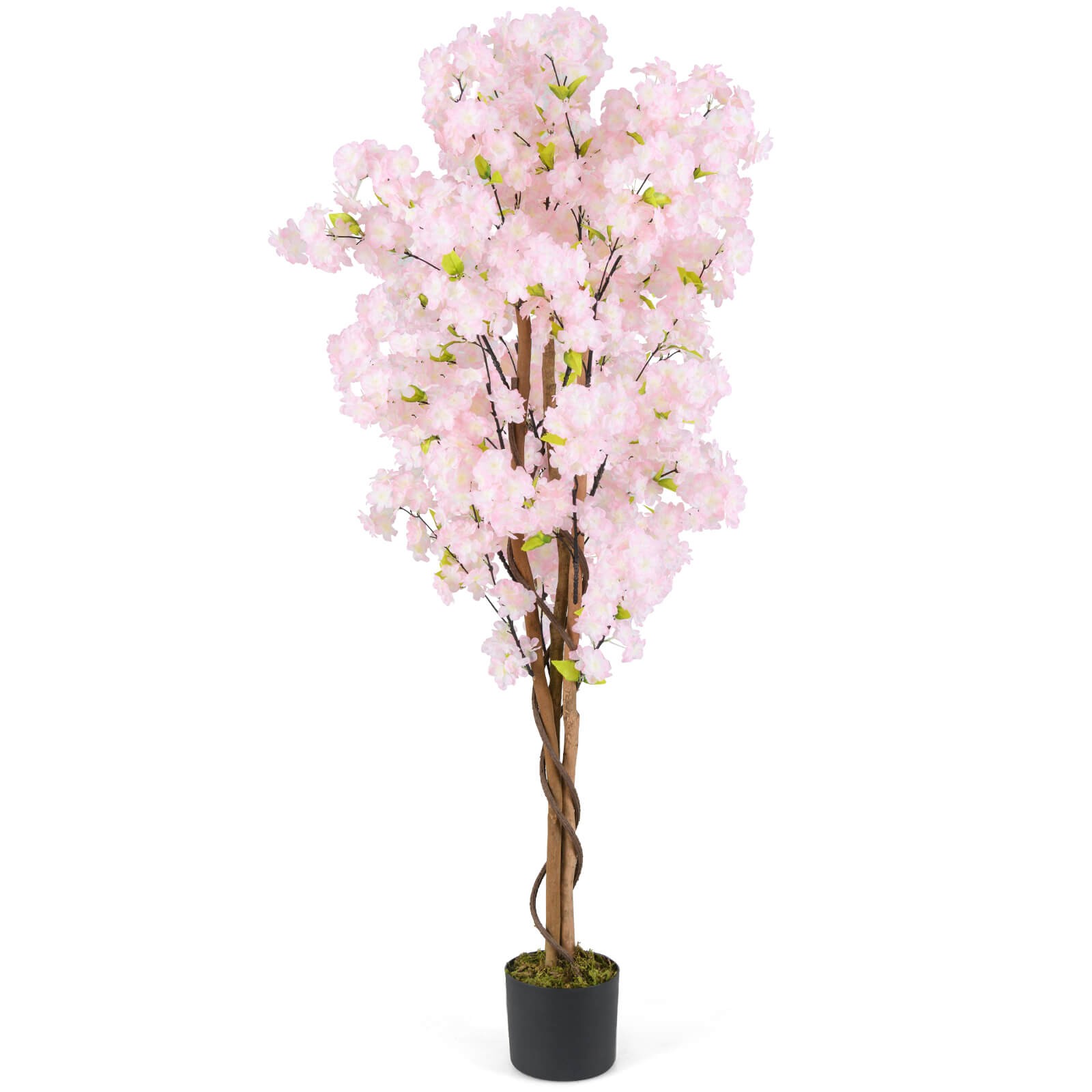 5 FT Tall Artificial Cherry Blossom Tree Faux Flower Plant in Nursery Pot