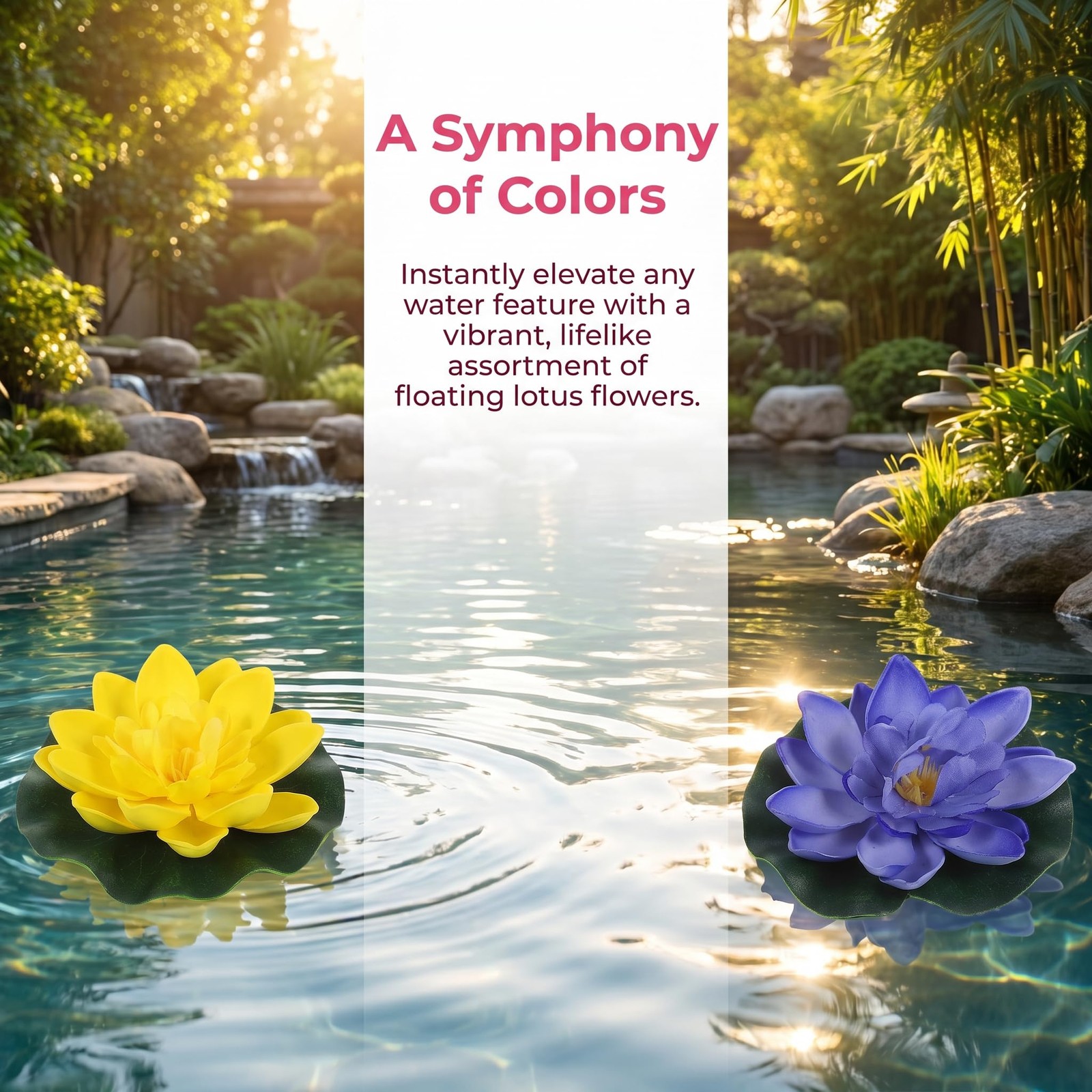 6 Pcs Artificial Floating Water Lily, Simulation Lotus Flowers, Multi Color P…