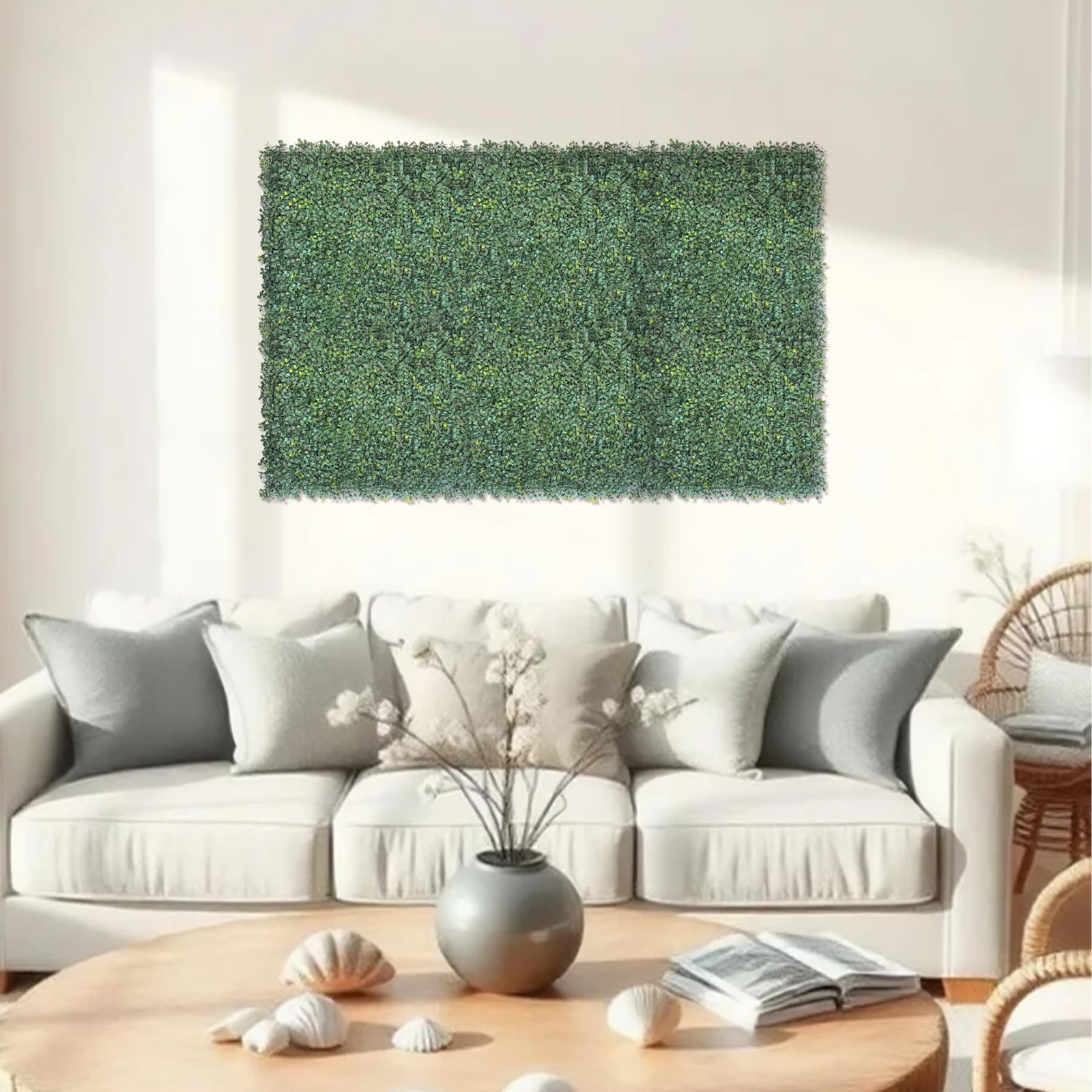 Grass Wall Panels 12 PCS 10″x 10″ Artificial Boxwood Panels with 50 Zip Ties,…