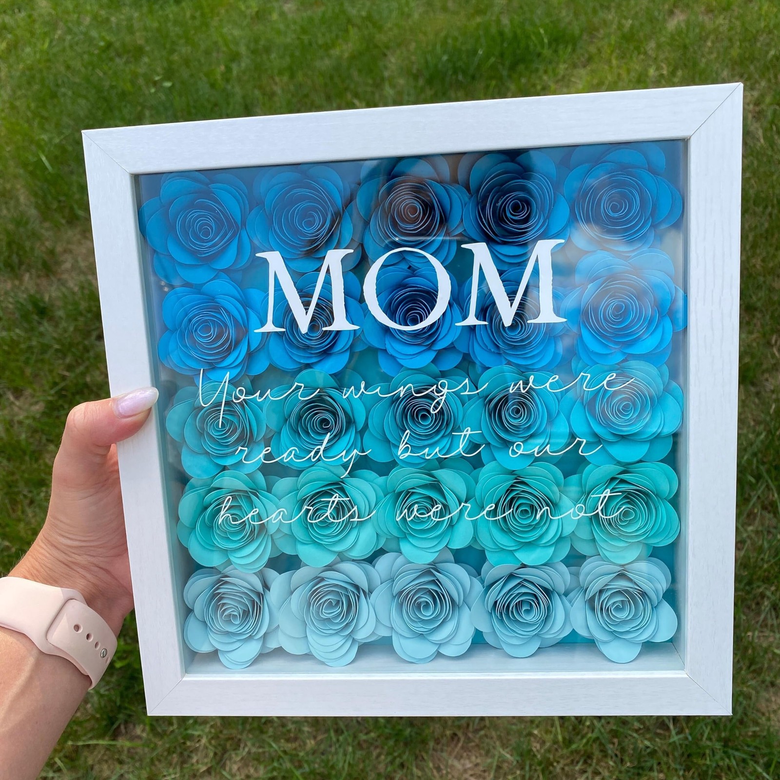 Light Blue Roses Artificial Flowers 18 PCS Mini Paper Crafts DIY Decoration