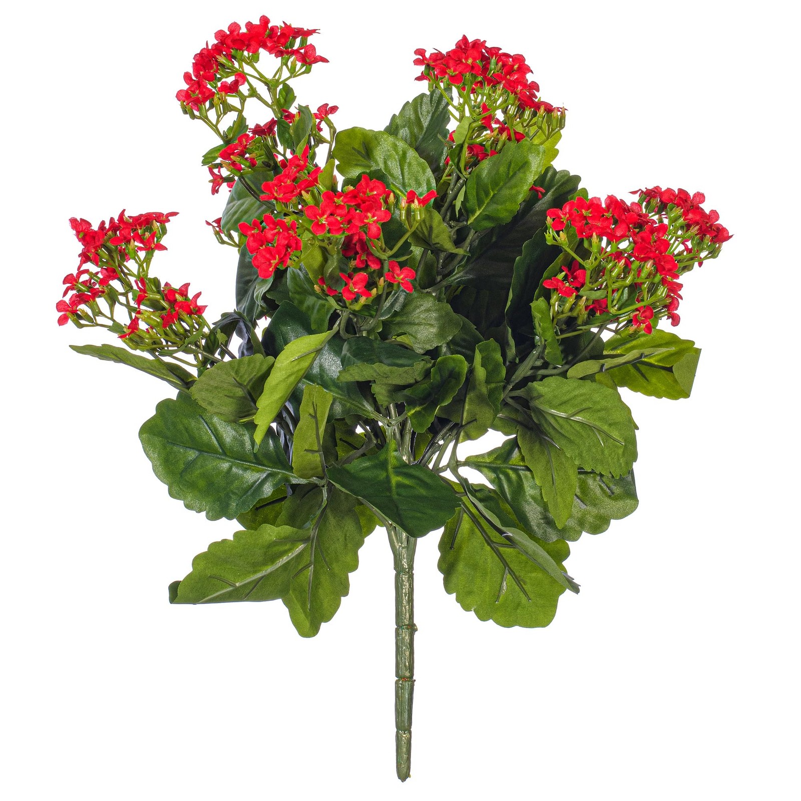 Vickerman 15″ Contemporary Fabric Artificial Kalanchoe Bush in Red