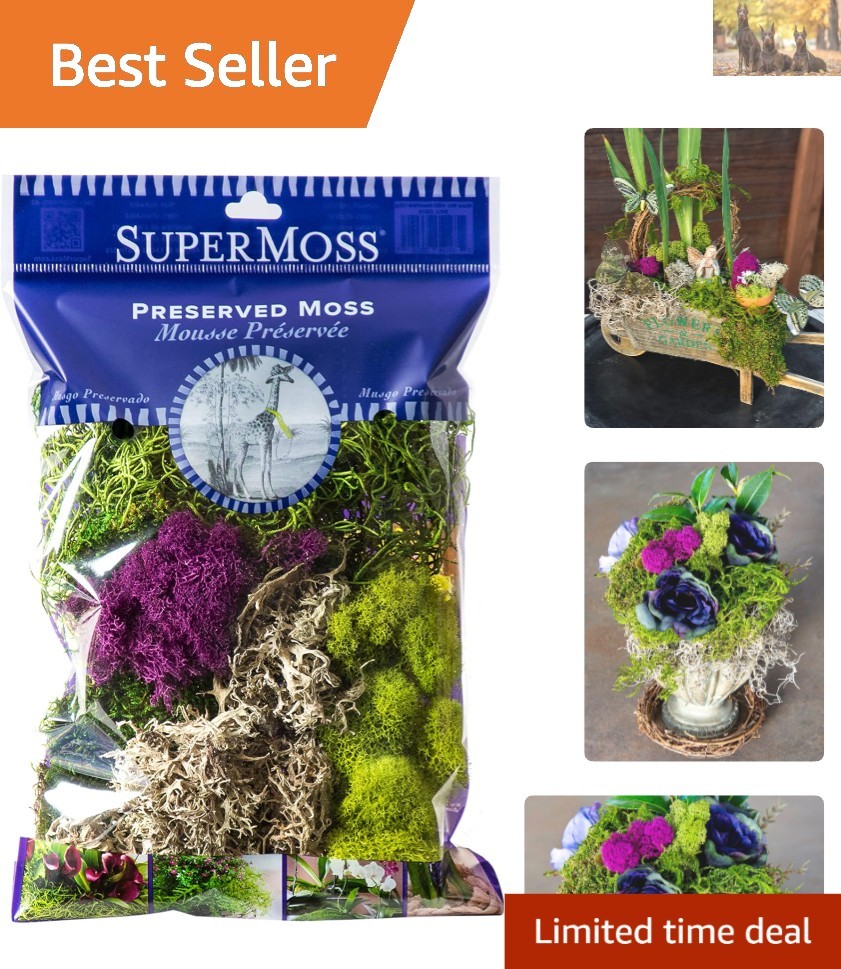 Eco-Friendly Multi-Color Artificial Moss for Potted Plants & Crafts, 120 cu.in.