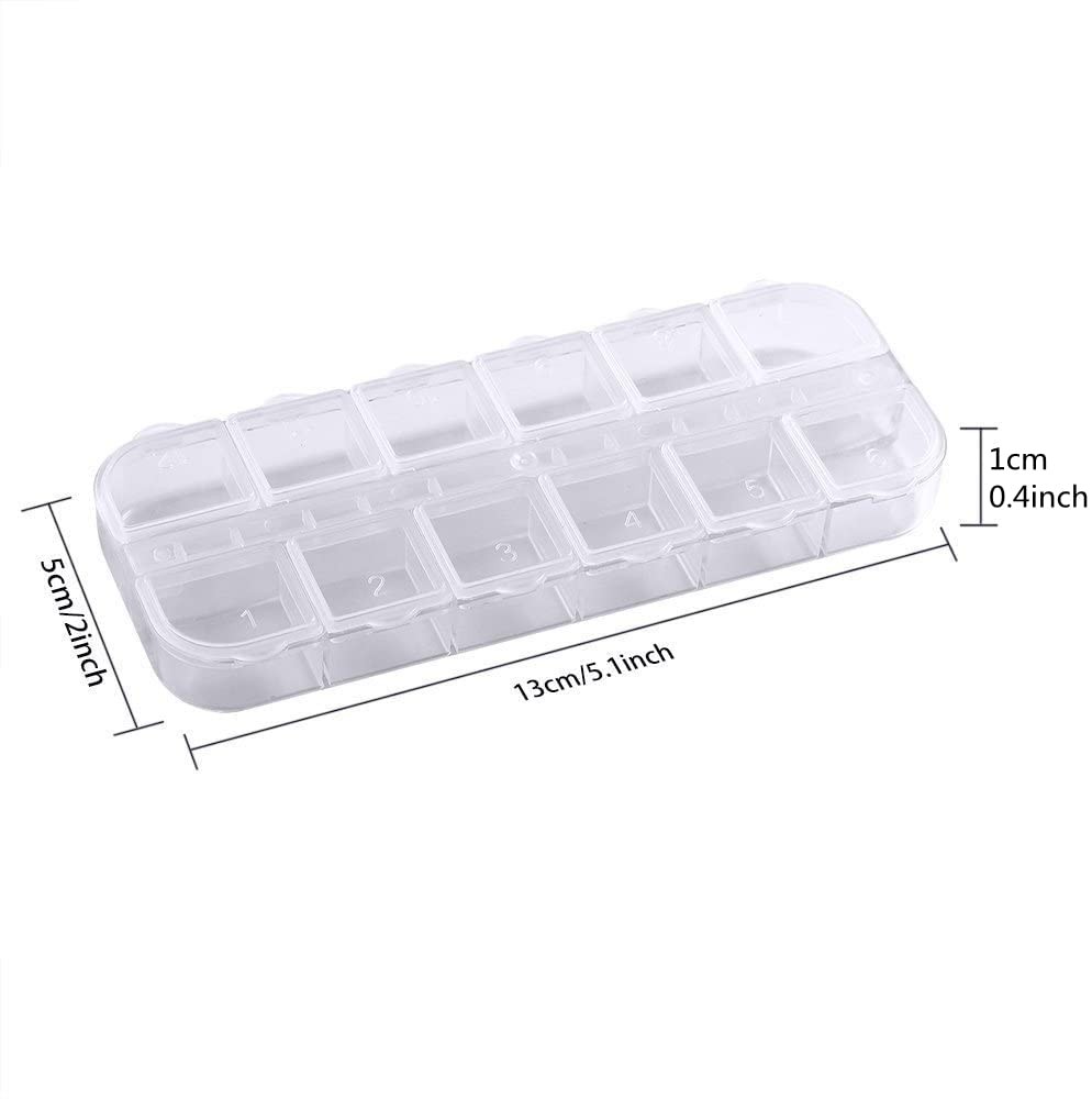 JinZeFa 6 Pieces Nail Art Tool 5.1 x 2 x 0.4 inches, Transparent,White