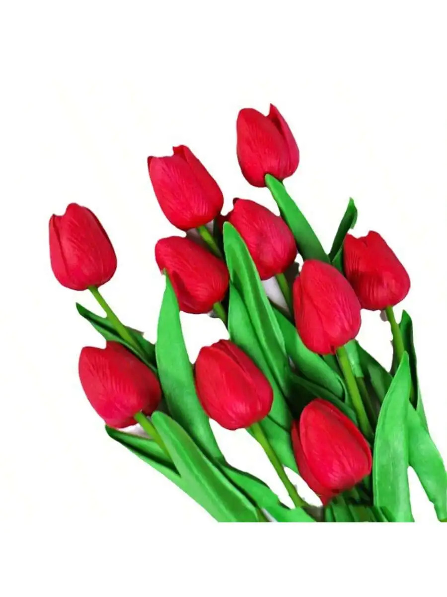 A Set of 6 Artificial Tulips, Suitable for Home Decoration and Tabletop Floral D