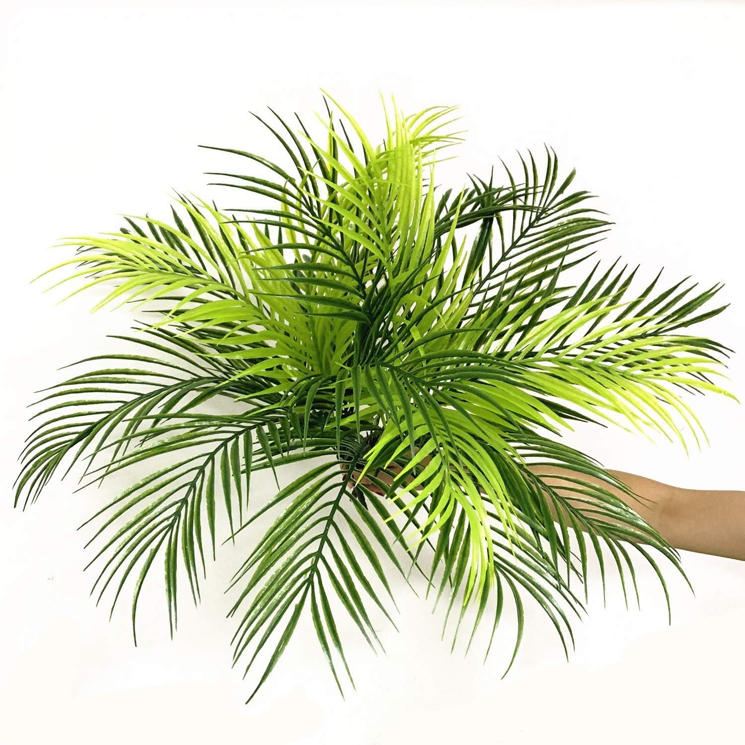 Artificial Tropical Palm Plants, Faux Plant Plastic Shrubs Fern Leaves Coconu…