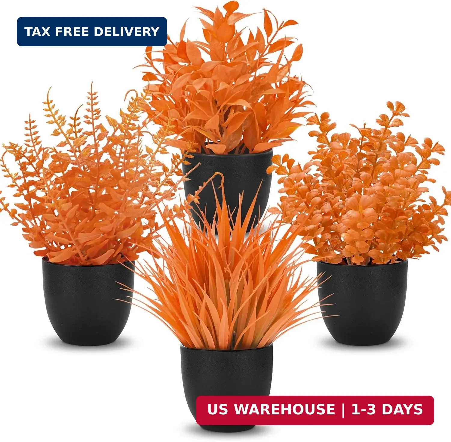 Der Rose Fall Fake Plants 4 Packs Artificial Plants Small Faux Plants Black Bath