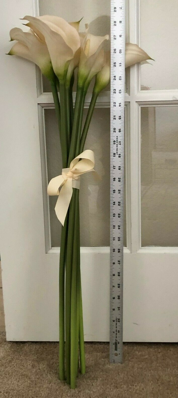 CALLA LILY Bunch of 8-TALL 29-inch Premium Quality Artificial-Creamy Ivory White
