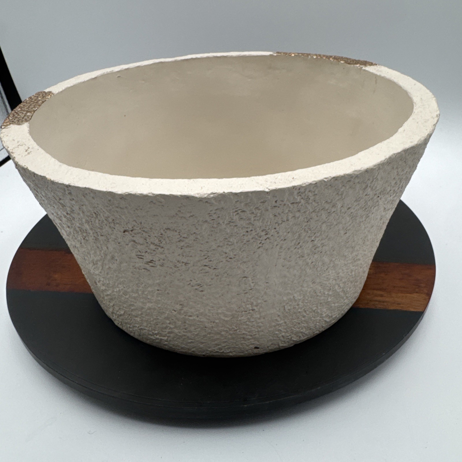 Memorial Flower Pot In Loving Memory Bereavement NWOT Beige/Gold Plaster