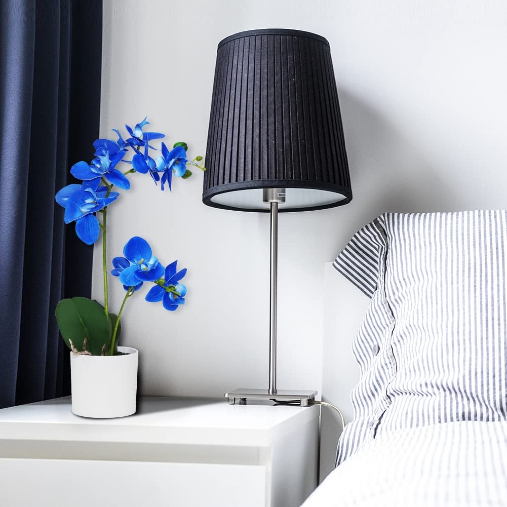 Blue Artificial Orchid Flowers In Pot Faux Potted Floral Wedding Home Decor