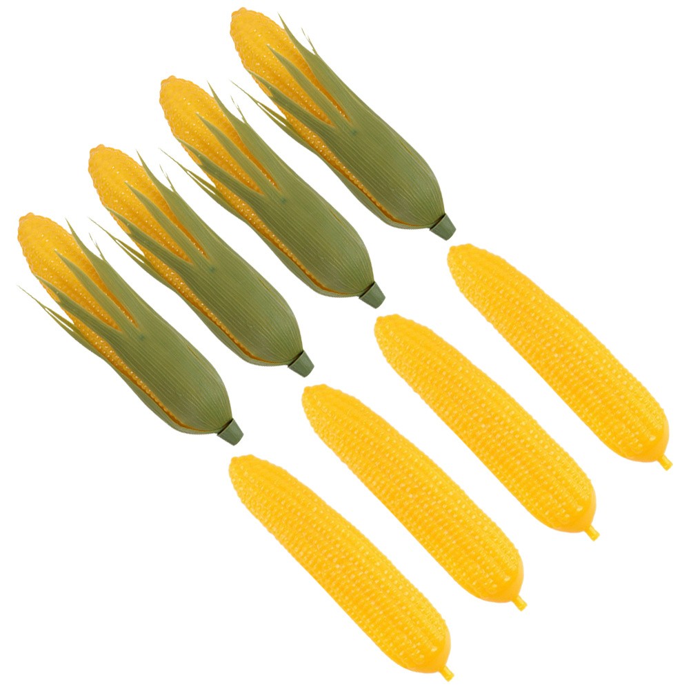 8Pcs Assorted Color Simulated Corn Models Reusable Plastic for Display and Decor