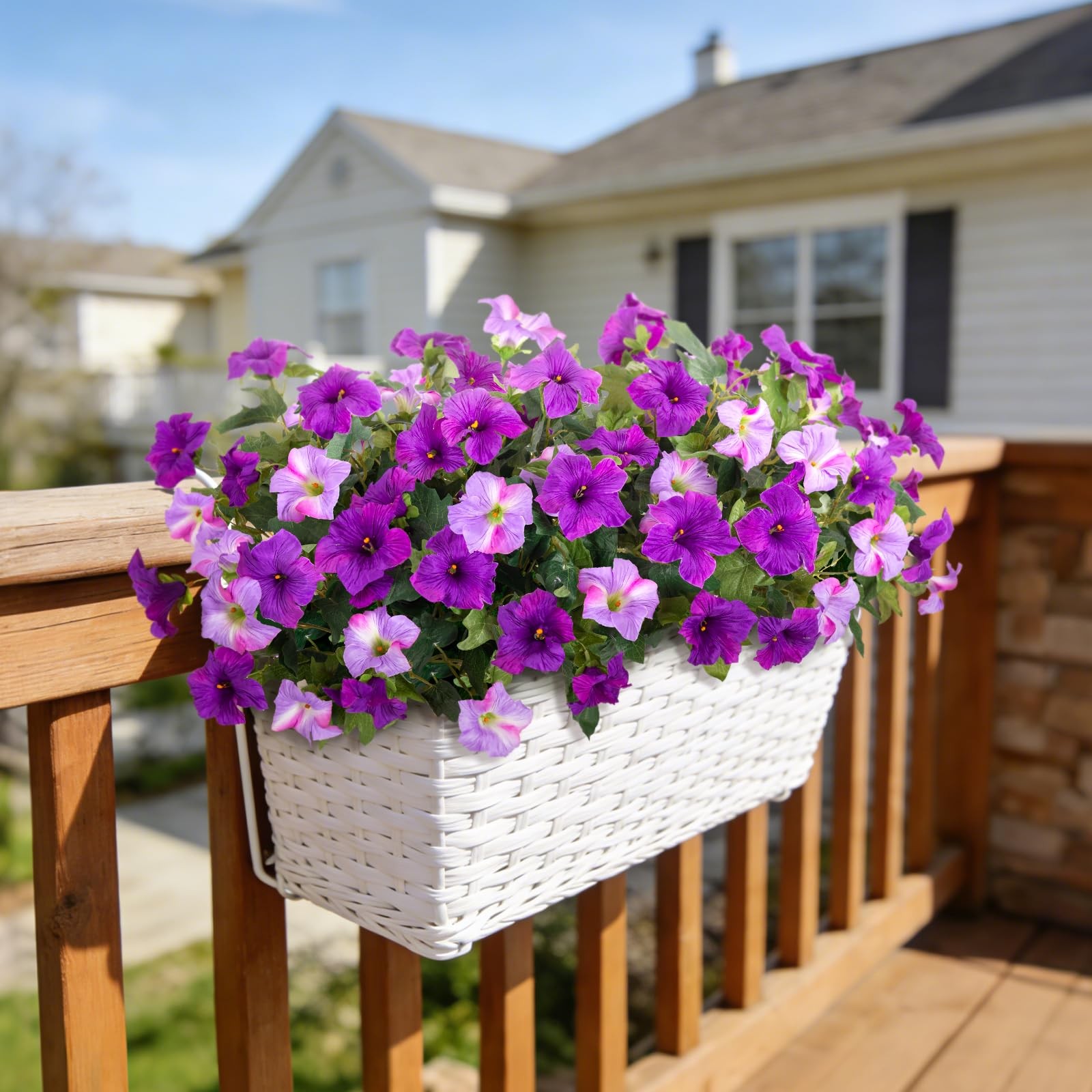 6 Pcs Artificial Petunia Flowers for Outdoor, Fake Spring Petunias Faux Silk …