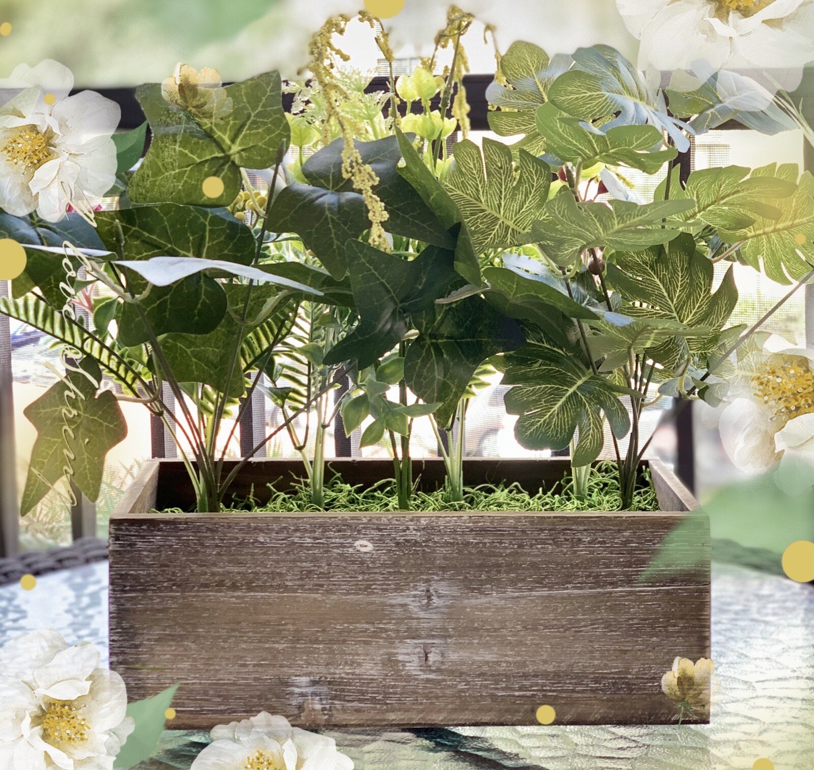 Wood Floral Arrangement Artificial Flowers for Garden & Home Decoration CP00069