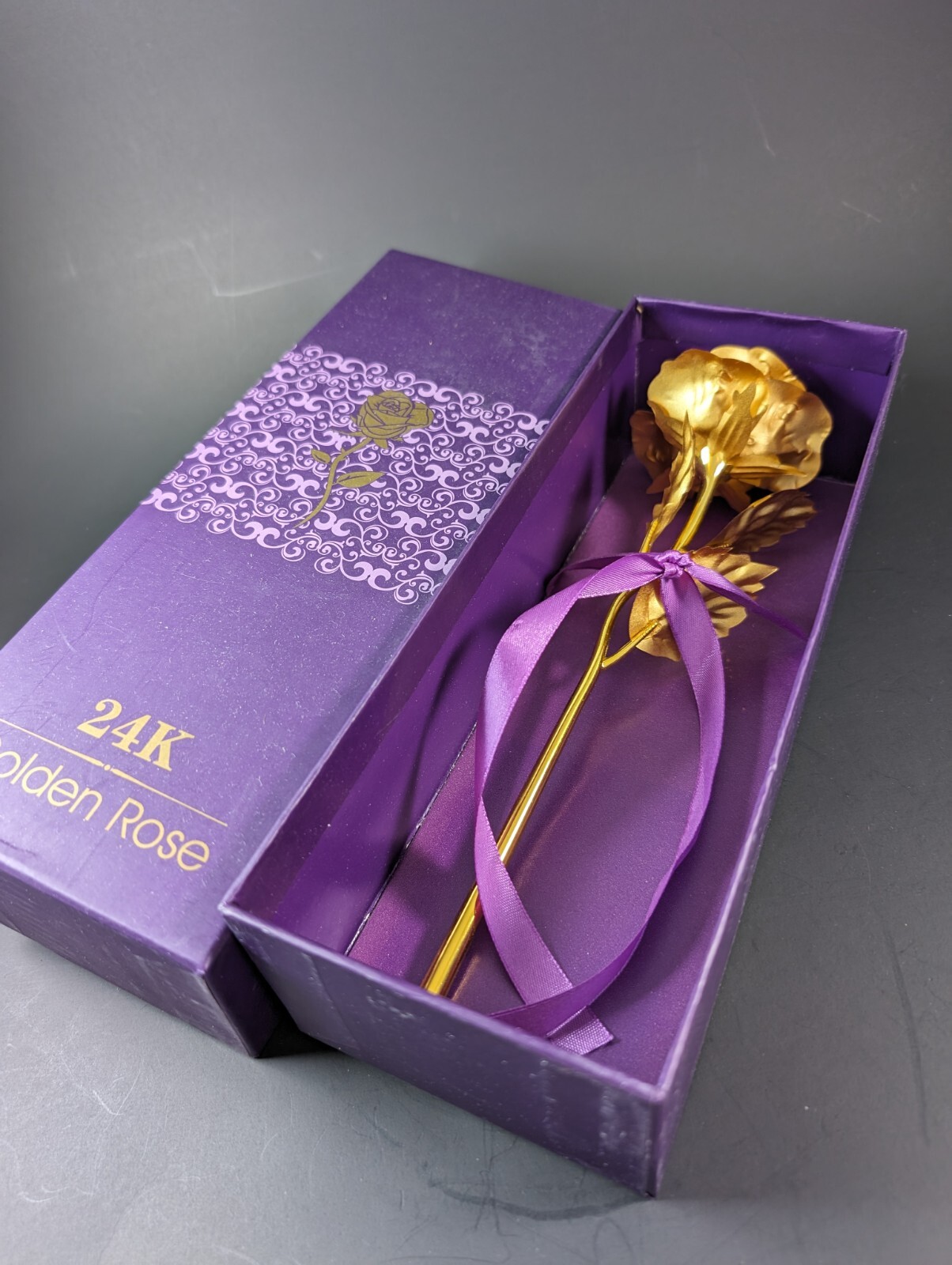 Genuine 24K Gold Rose. 10 inch tall. Forever rose.