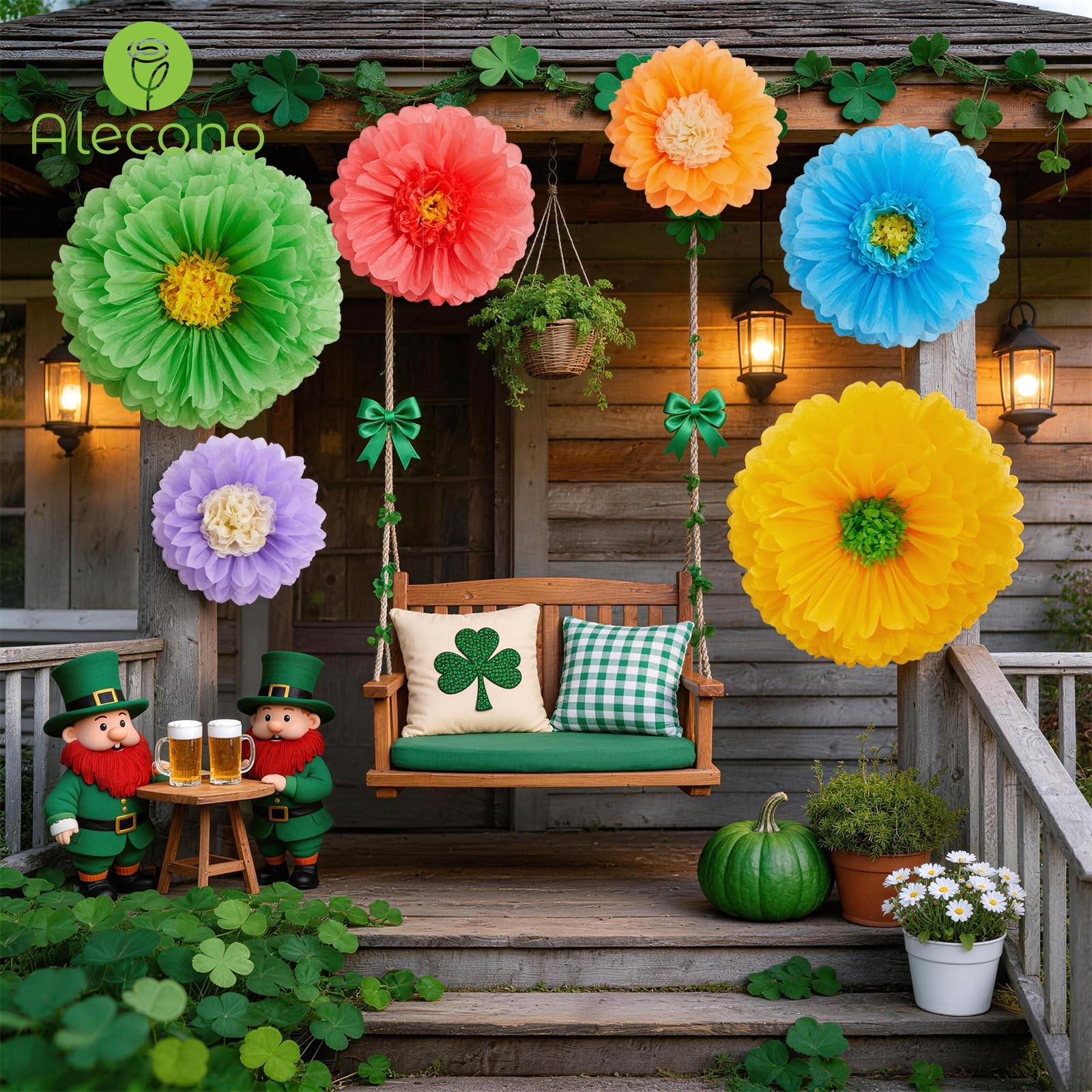 6 PCS Giant Paper Flowers Extra Large Handcrafted Wall Decor 31/24/20 Inch