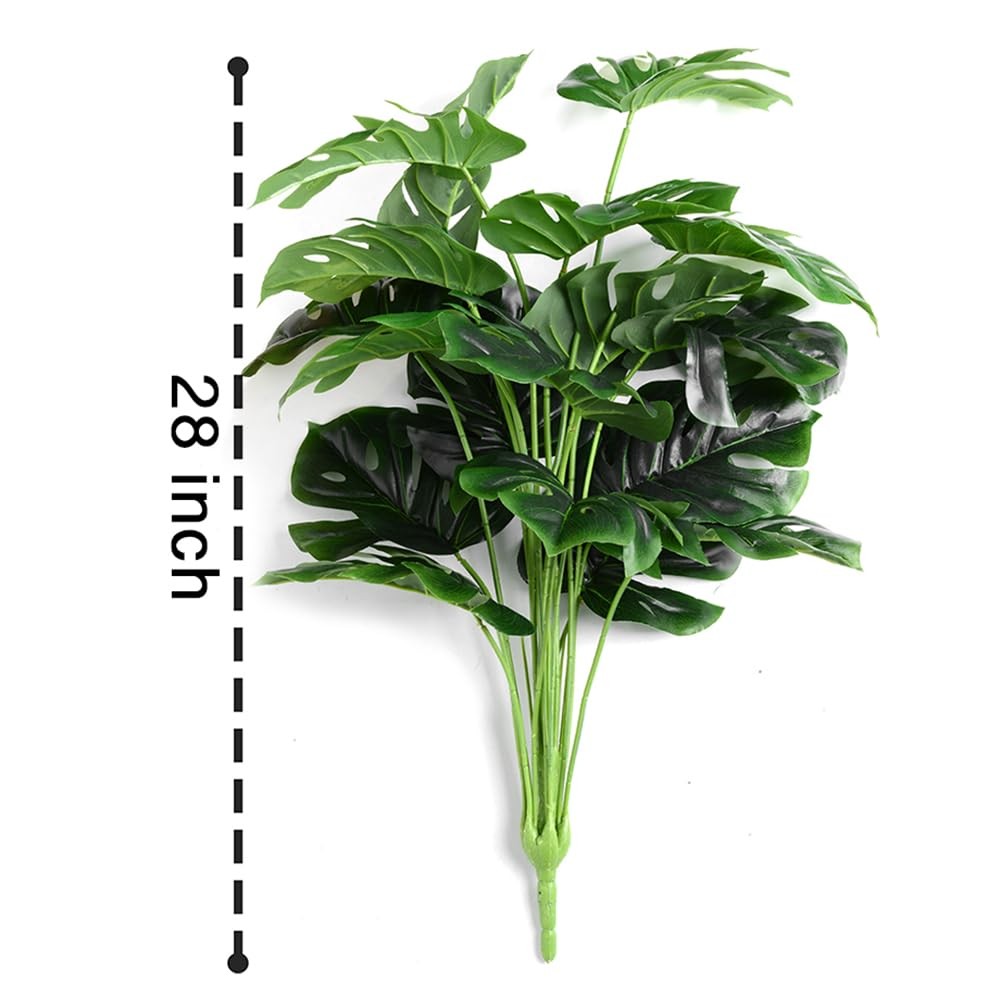 2Pack Artificial Palm Plants Leaves Faux Turtle Leaf Fake Monstera Tropical L…