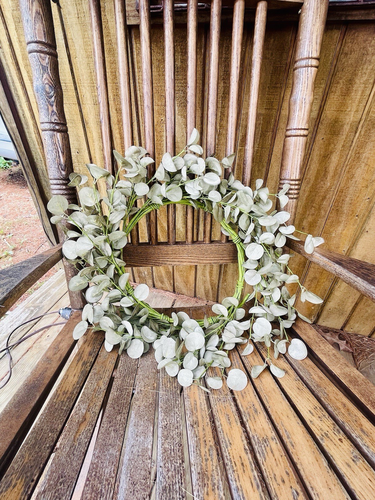 Foamy Silver Dollar Wreath, Sage, 20”