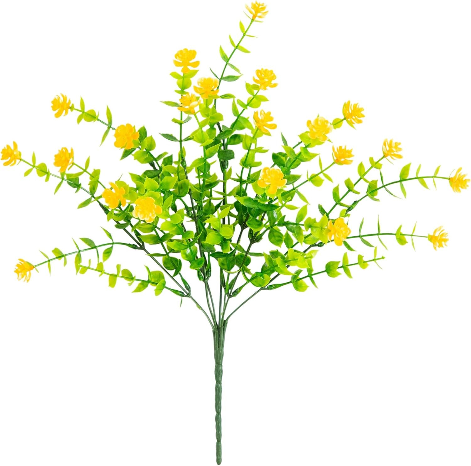 13In. UV Resistant Artificial Flowering Mini Rose Bush (Indoor/Outdoor) – Set of