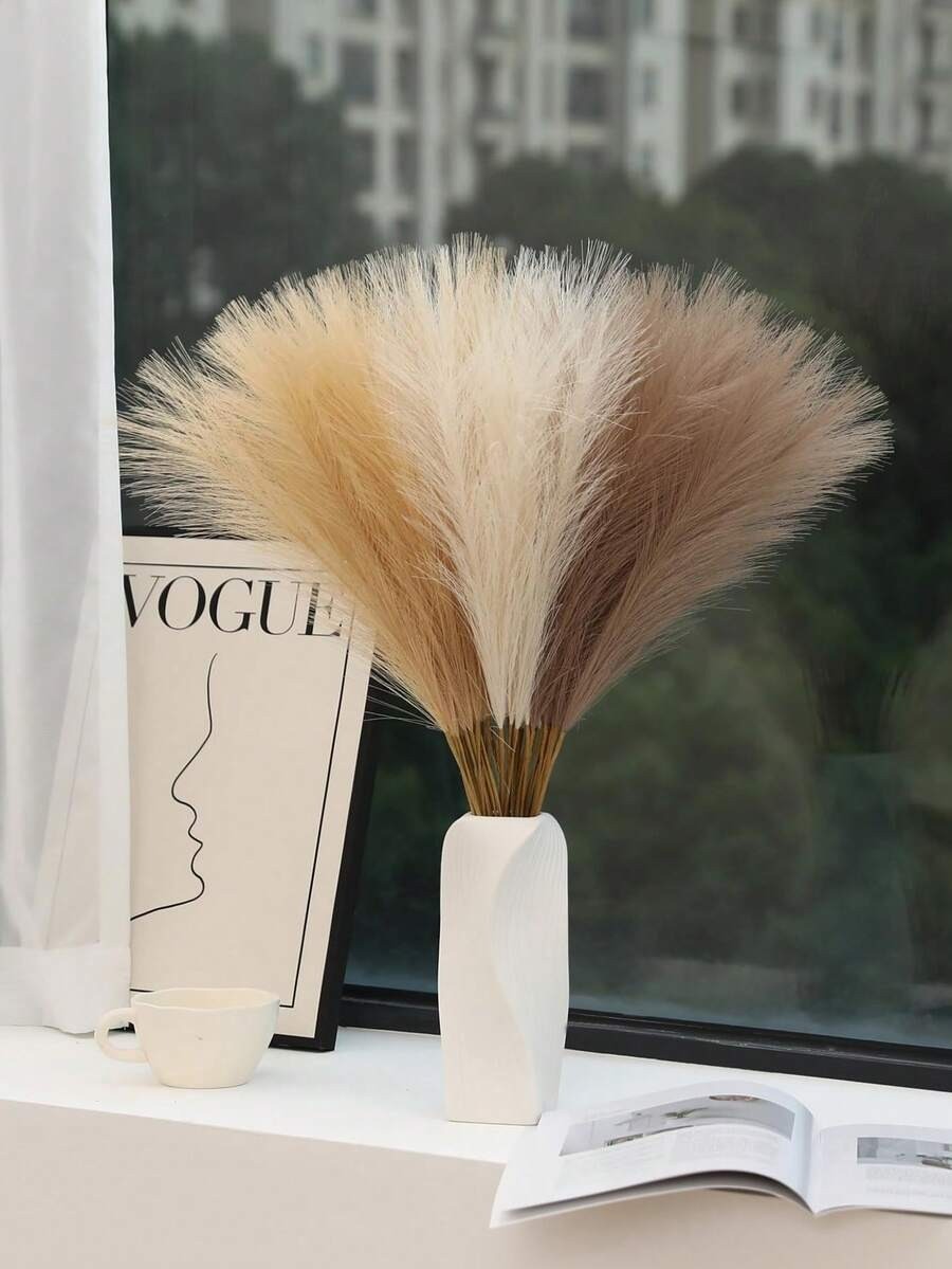 Artificial Pampas Grass Boho Vase Filler Wedding Home Room Decor Faux Plant