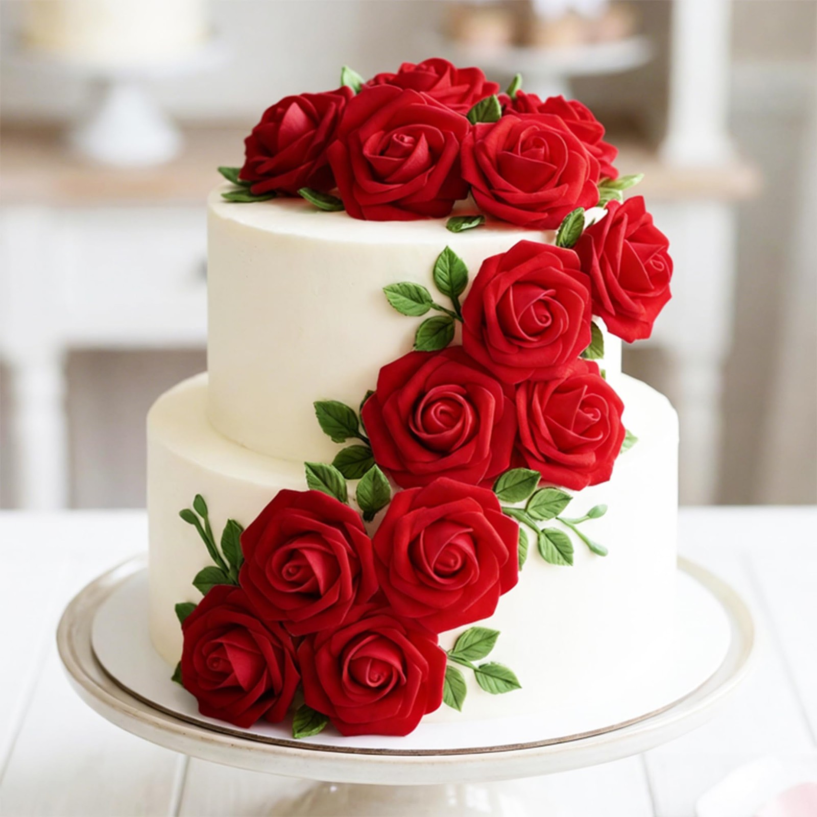 Red Artificial Rose Flower Heads Foam Fake Roses Valentine Decor 100 PCS