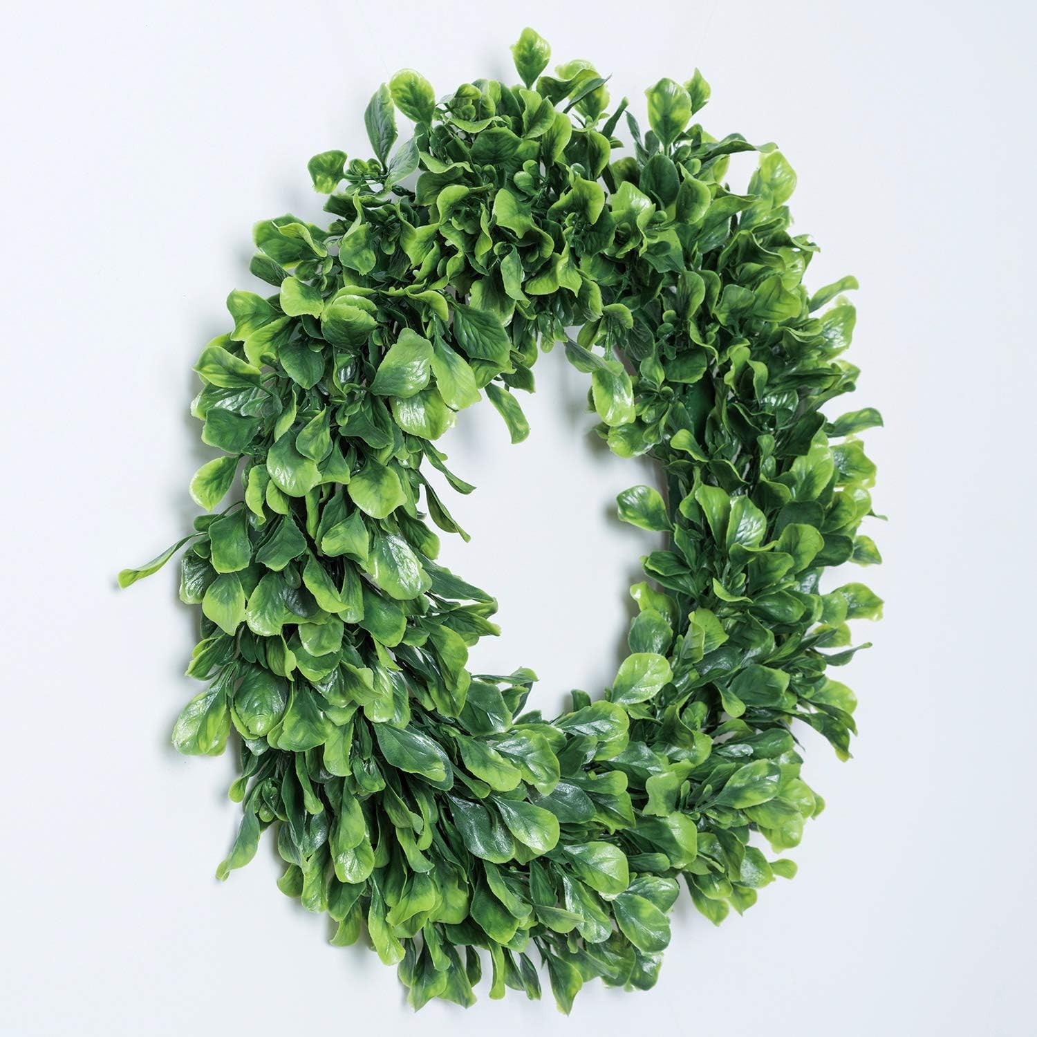Lifelike 15″ Artificial Boxwood Wreath – Perfect for Front Door Elegance