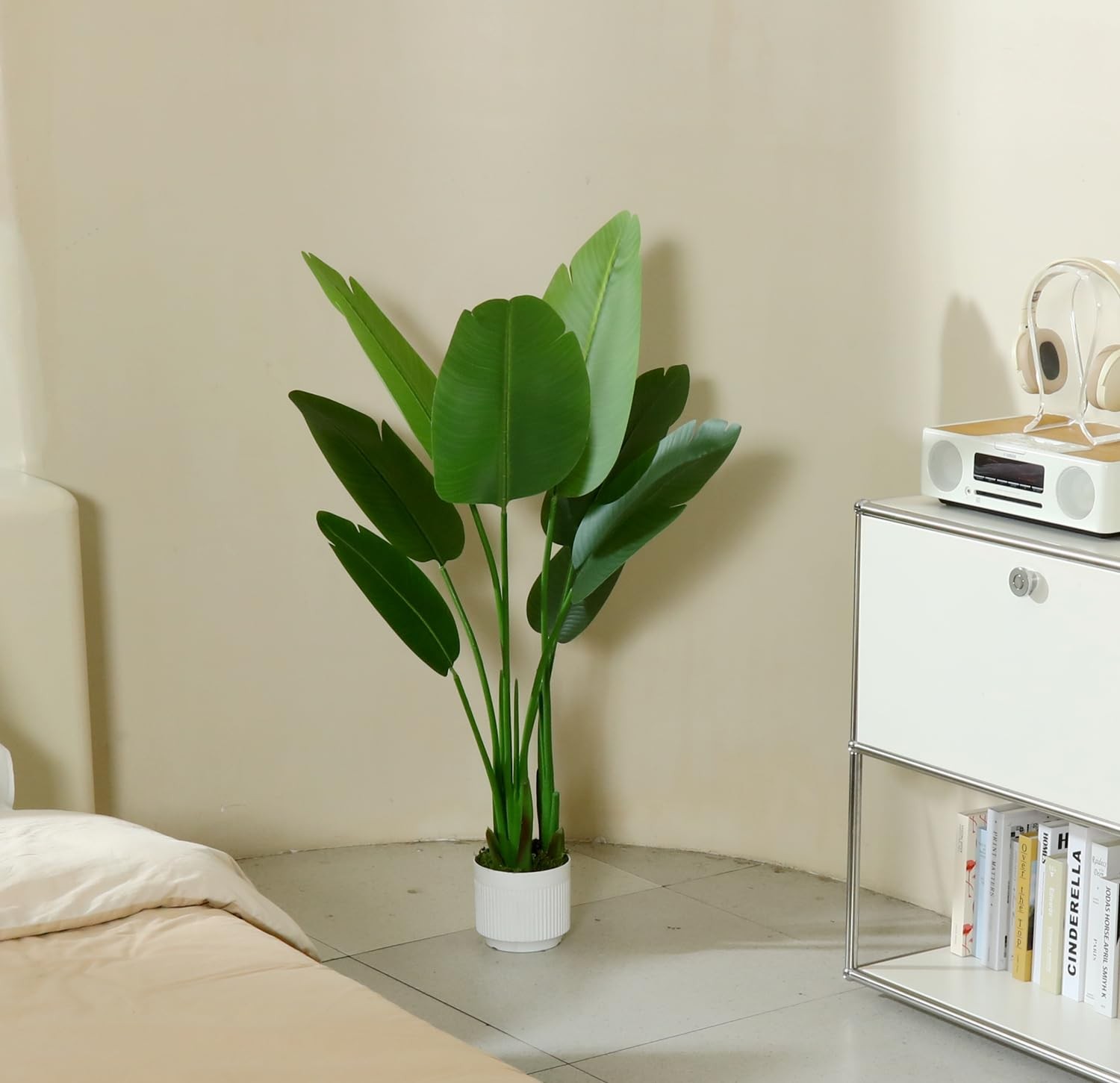 Bird of Paradise Plant Artificial 4ft,Faux Plants Indoor Tall with 8 Trunks -…
