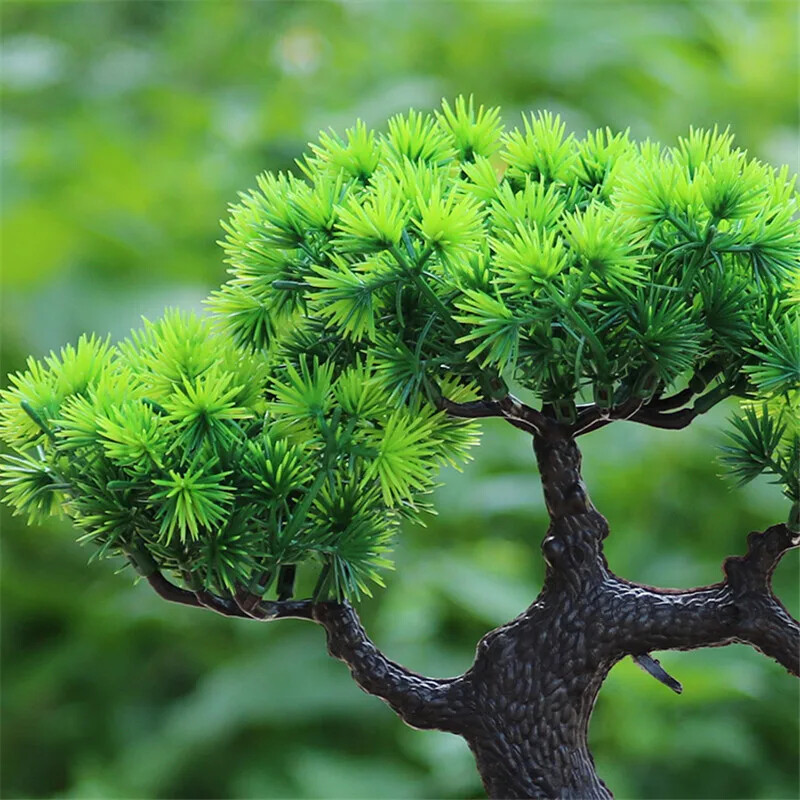 Flower Bonsai Zen Simulated Tree Pine Potted Desktop Decoration Fengshui