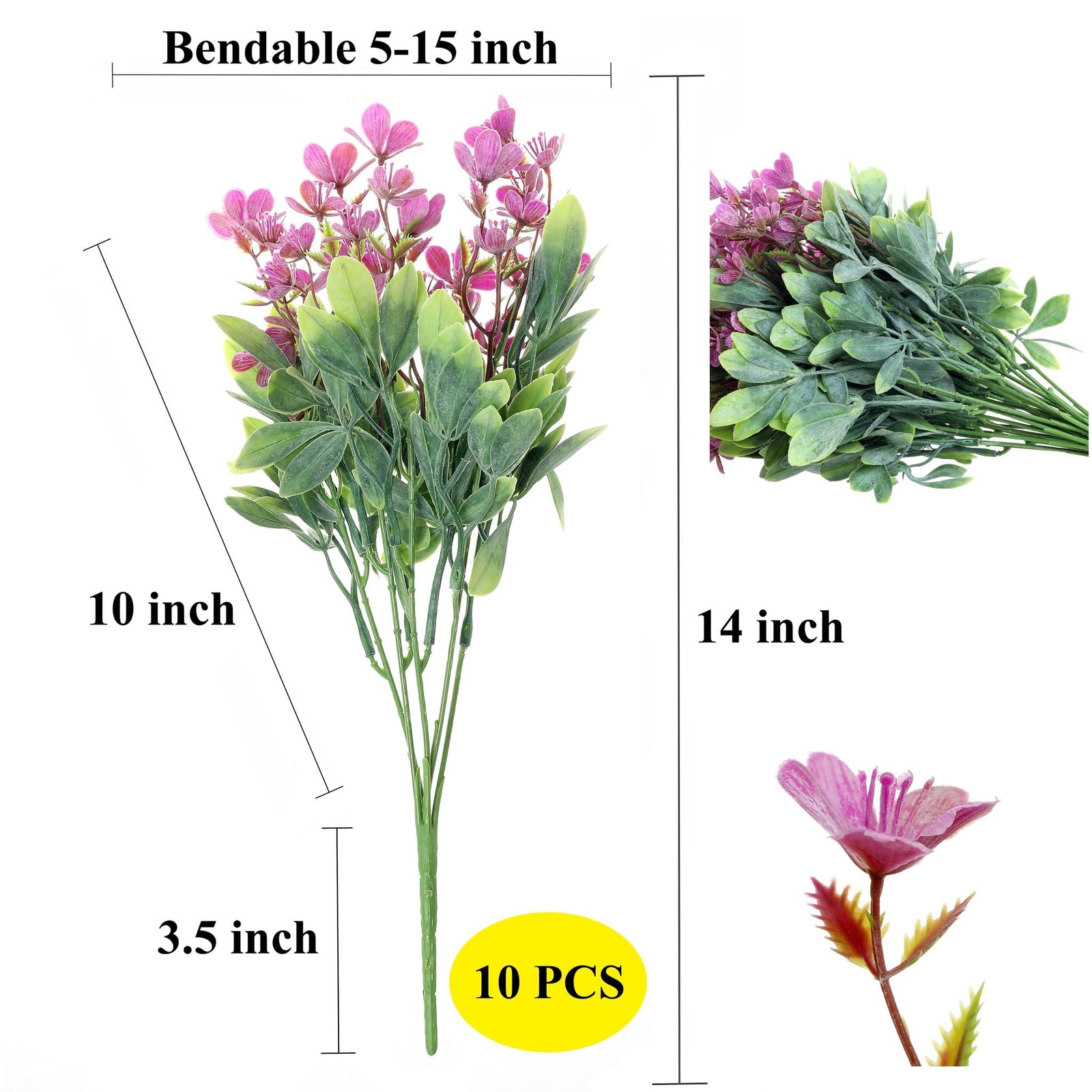 Wildflowers Artificial Flowers Plastic Bouquets Real Touch Faux Ranunculus DI…