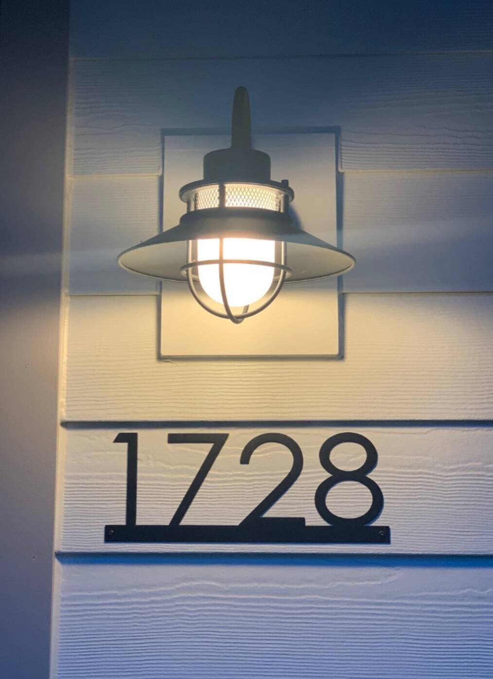 Metal house number sign home address horizontal address number numbers