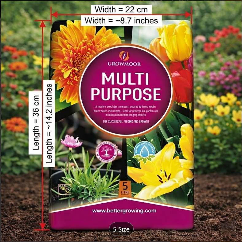 Growmoor Multi-Purpose Compost Soil 5L 10L 20L 40L 50L 75L 80L