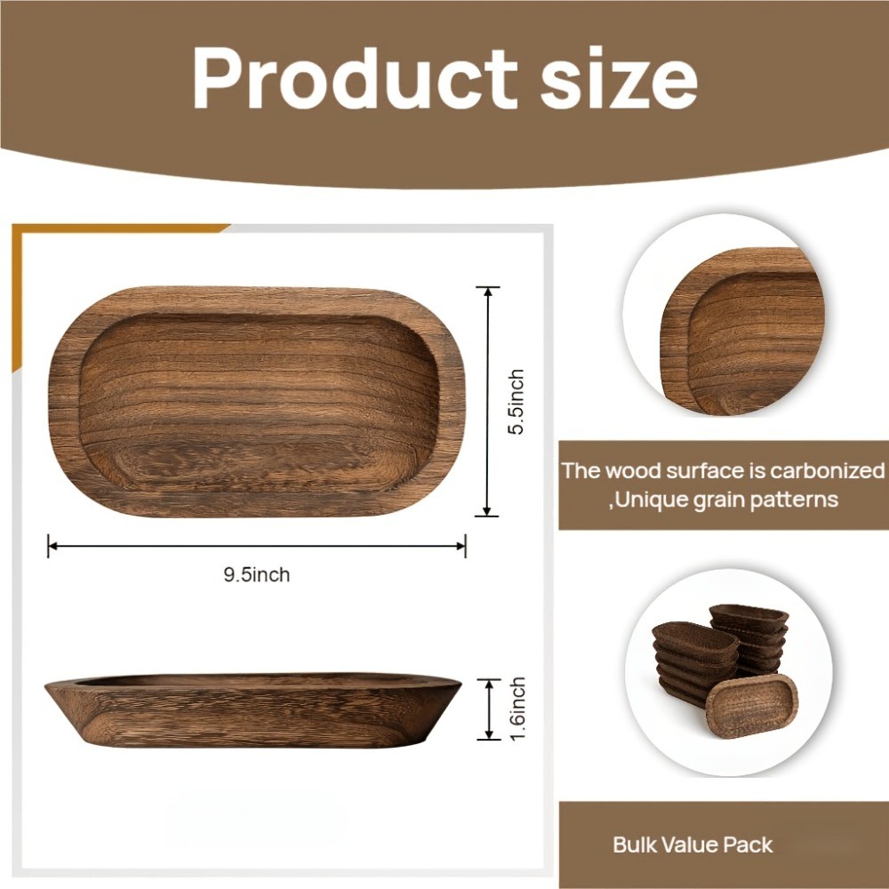 12/8/4pcs Bulk Hand-Carved Paulownia Wood Bowls Suitable for Candle Making
