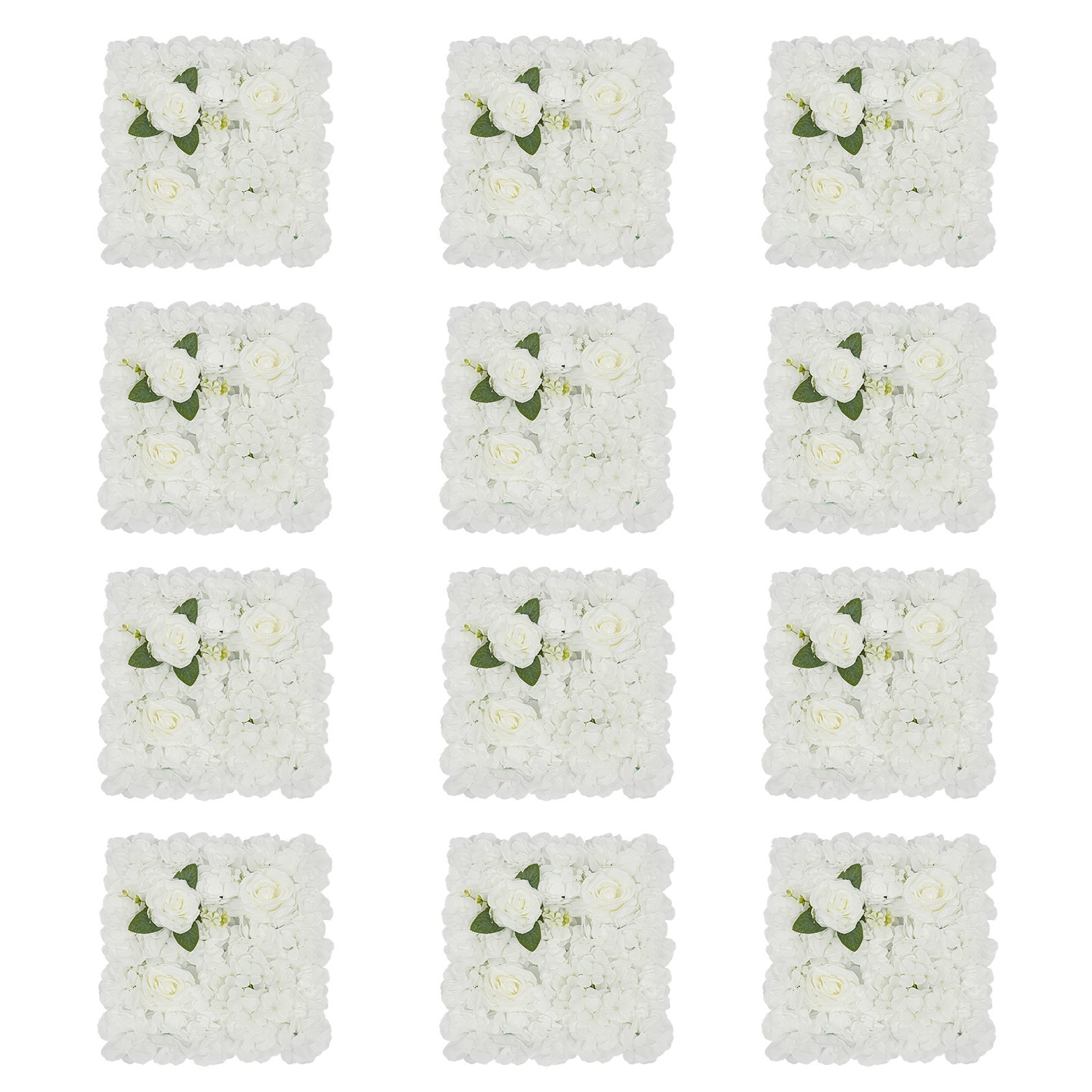 12pcs Artificial Flower Wall Panels Artificial Flowers Panel For Party Backdrops