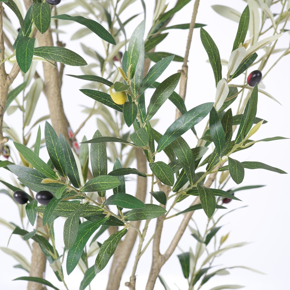 Artificial Olive Tree 8.2FT Tall Faux Plant with White Pot Indoor Decor