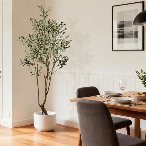 Faux Olive Tree 5.5ft(66in) Tall Artificial Plant Indoor 7ft Olive Tree(1)