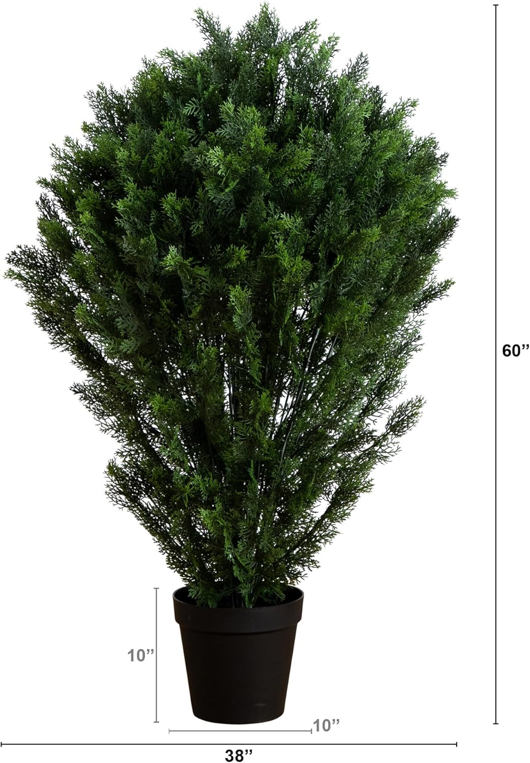 5FT UV Resistant Artificial Cedar Bush for Indoor/Outdoor Décor, Black Pot
