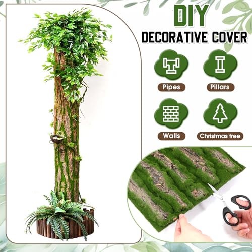 Packs Artificial Moss Bark 11.8 x 11.8 inches Tree Plants Bark DIY for Tree 2