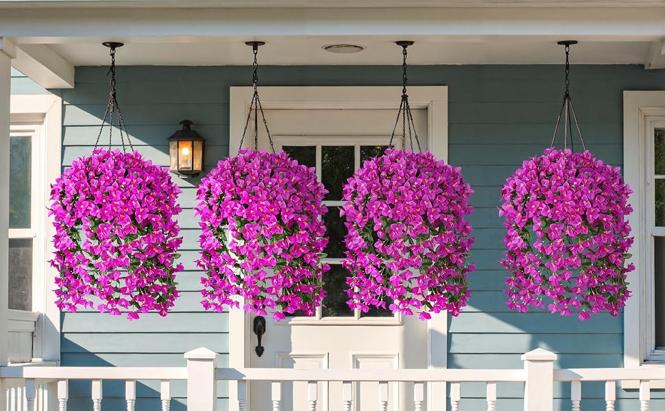 Artificial Bougainvillea Flowers for Outdoors, 2 Pcs, Fuchsia | Faux silk