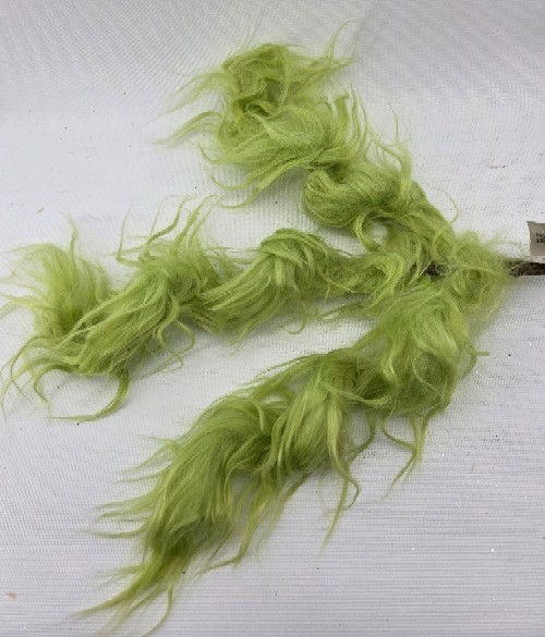 Grinch Green Furry Spiral Picks Faux Fur Lot of 10 Stems 17″