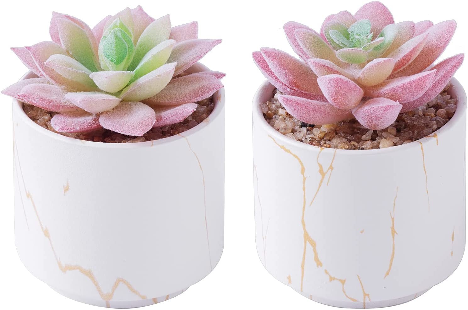 Succulents Plants Artificial, Mini Fake Succulents in White Ceramic Pots for …